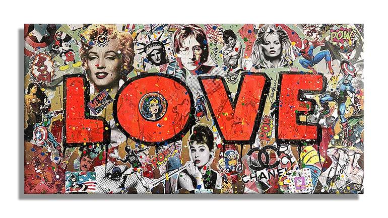 Original Pop Art Love Painting by GARDANI ART