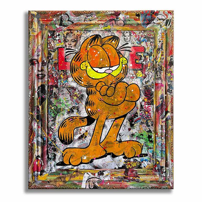 Garfield world – Original Painting on Canvas Painting by GARDANI ART ...