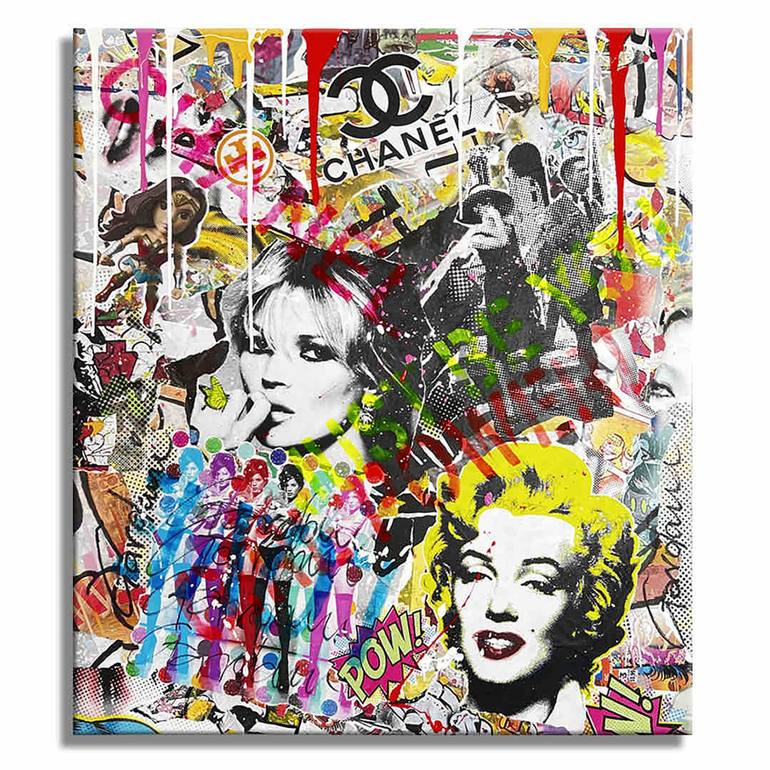 Original Pop CultureCelebrity Painting by Gardani Art Pop Art Art on Canvas Love story Original Painting on canvas