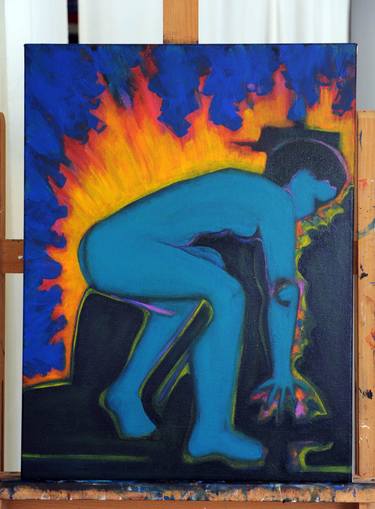 Original Figurative Nude Painting by Chris Clark