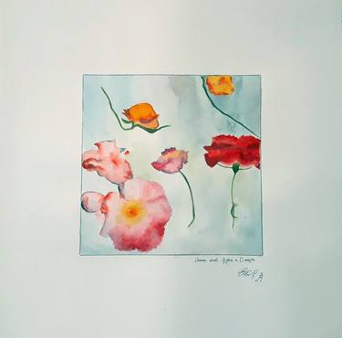 Original Abstract Floral Paintings by Ester Q