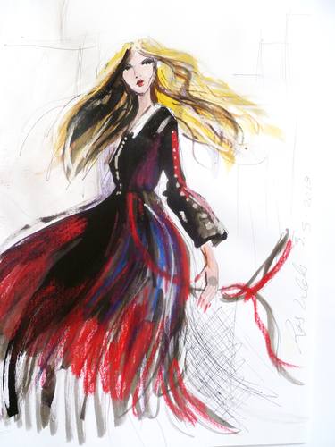 Print of Abstract Fashion Drawings by Ros Webb
