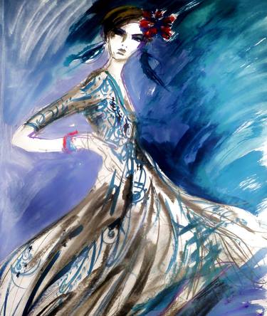 Original Fashion Paintings by Ros Webb