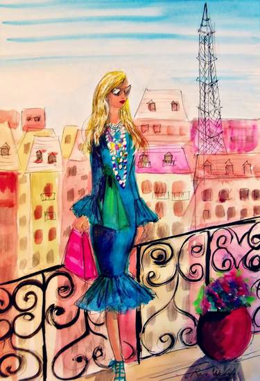 Print of Fashion Paintings by Ros Webb