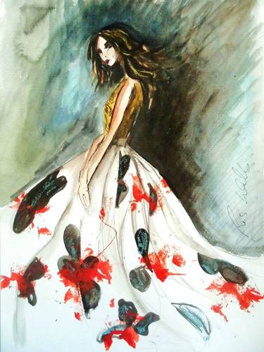 Print of Fashion Paintings by Ros Webb