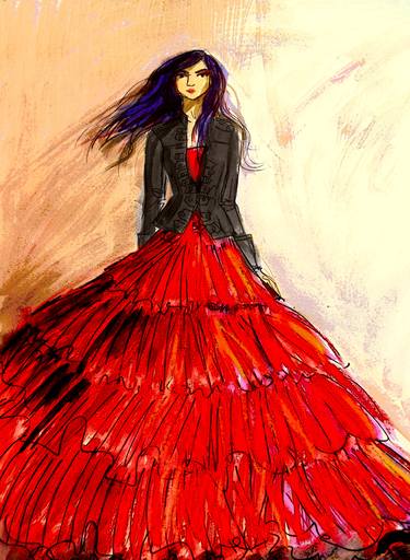 Original Fashion Paintings by Ros Webb