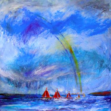 Print of Abstract Expressionism Seascape Paintings by Ros Webb