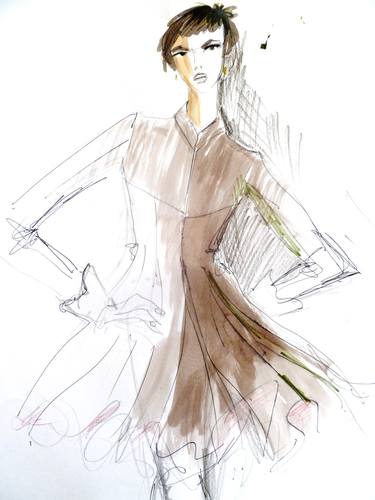 Print of Abstract Expressionism Fashion Drawings by Ros Webb