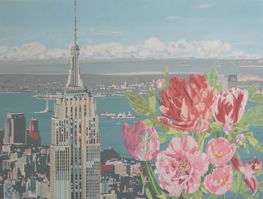 New York Skyline and Flowers thumb