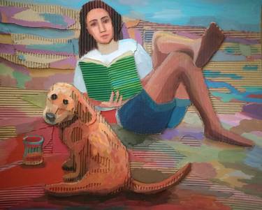 Original Fauvism Animal Collage by Lesya Demchenko