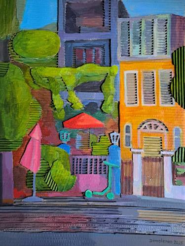 Original Expressionism Landscape Collage by Lesya Demchenko
