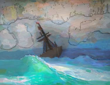 Print of Expressionism Seascape Collage by Lesya Demchenko