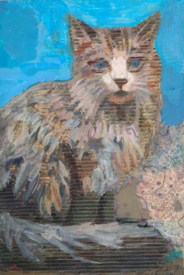 Original Impressionism Animal Collage by Lesya Demchenko