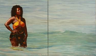 Original Figurative Beach Paintings by Shahar Klein