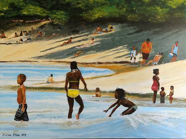 Print of Expressionism Beach Paintings by Shahar Klein