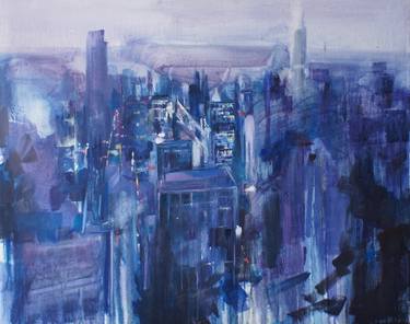 Original Abstract Cities Paintings by Cristina Castañeda Granja