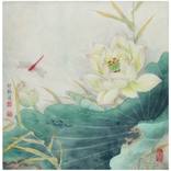 White Lotus Flower Clean as Water - Original Gongbi Painting by Qin Shu by Qin Shu