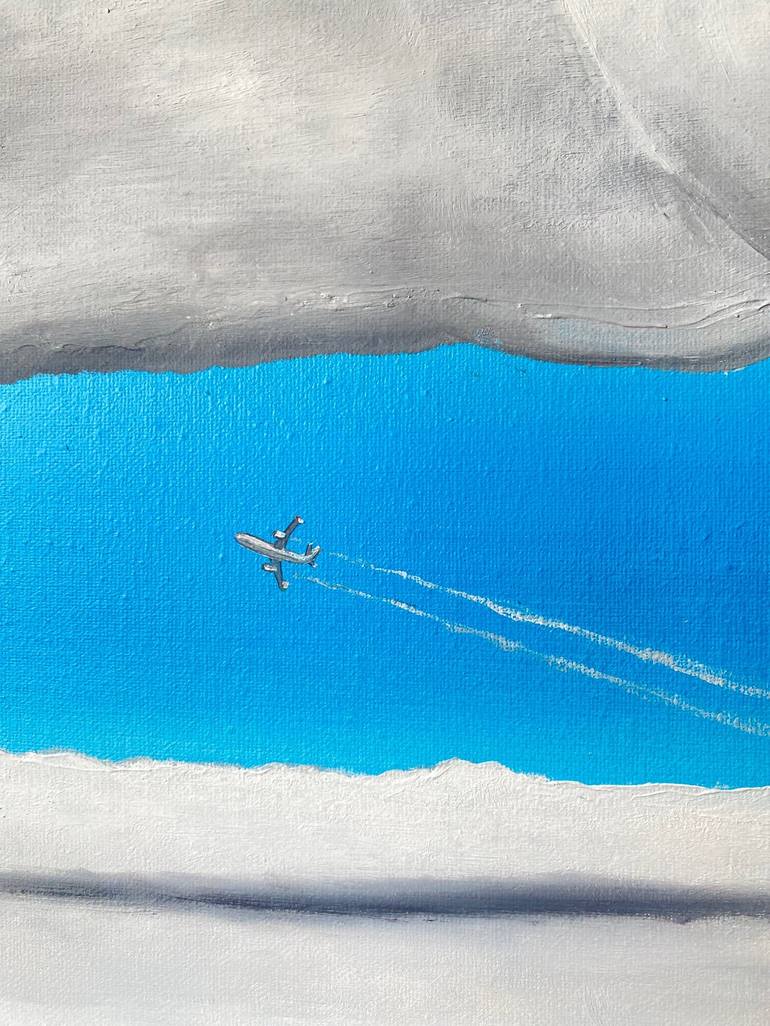 Original Fine Art Airplane Painting by Michael Arbolishvili