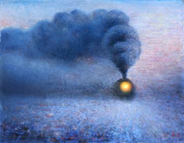Print of Impressionism Train Paintings by Besik Arbolishvili