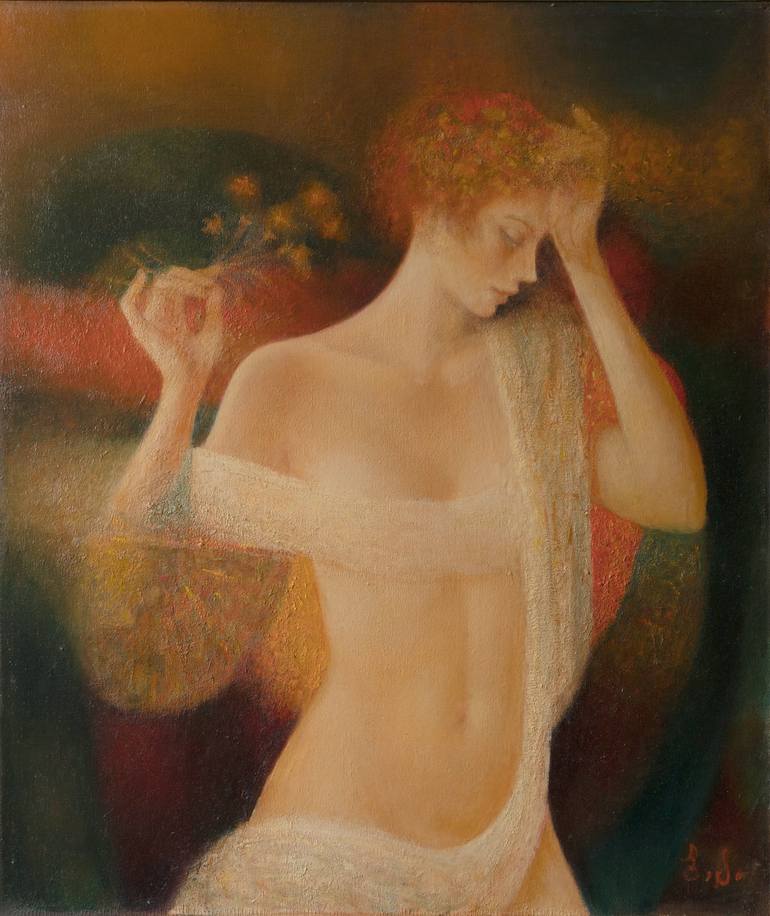 Original Art Nouveau Nude Paintings by Besik Arbolishvili