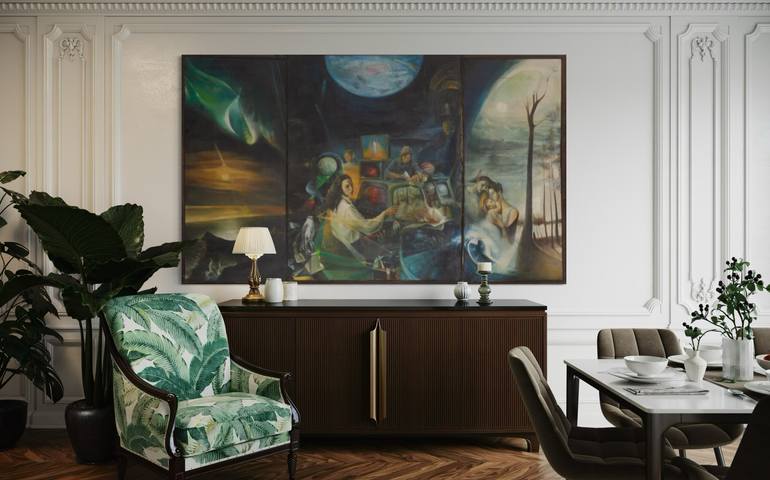 Original Art Nouveau Abstract Painting by Besik Arbolishvili