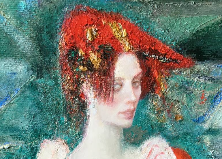 Original Abstract Women Painting by Besik Arbolishvili