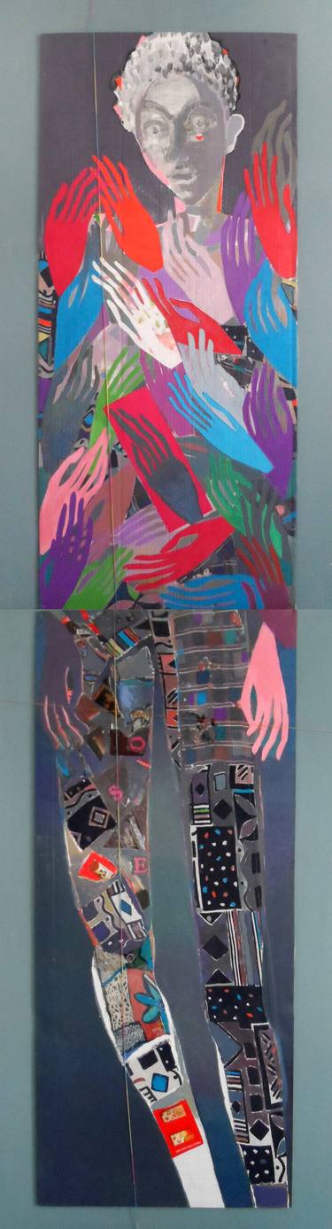 Original Expressionism People Collage by MARCEL GROSARU