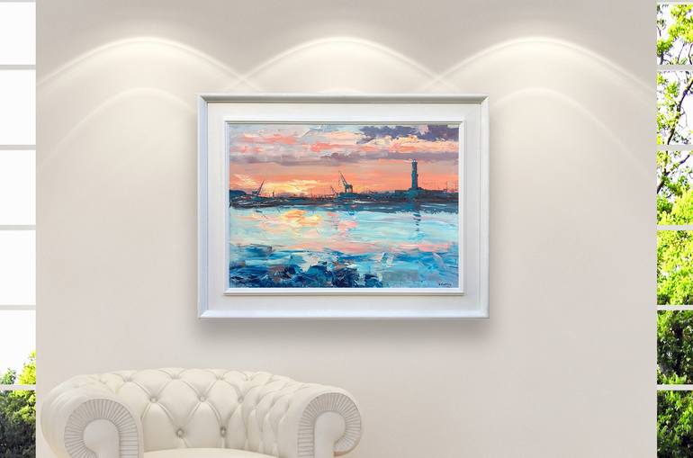 Original Impressionism Seascape Painting by Agostino Veroni