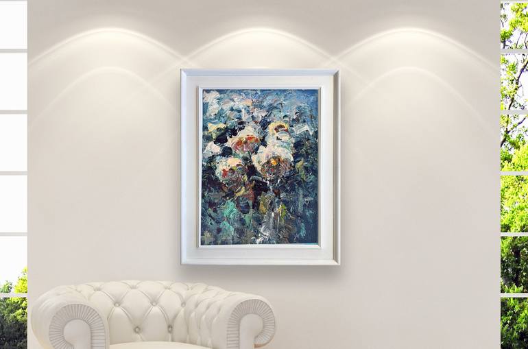 Original Abstract Floral Painting by Agostino Veroni