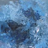 Blue Abstract Oil Painting – Large Modern Textured Wall Art by Agostino Veroni