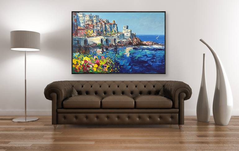 Original Impressionism Beach Paintings by Agostino Veroni
