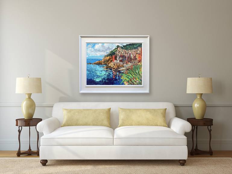 Original Impressionism Beach Painting by Agostino Veroni