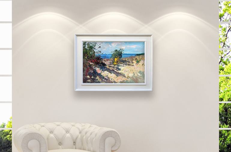 Original Impressionism Beach Painting by Agostino Veroni