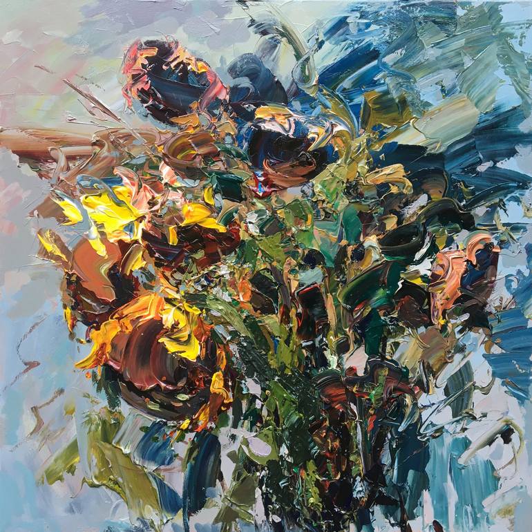 Original Impressionism Floral Paintings by Agostino Veroni