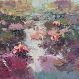 Water Lilies Oil Painting, Modern Impressionist Floral Artwork by Agostino Veroni