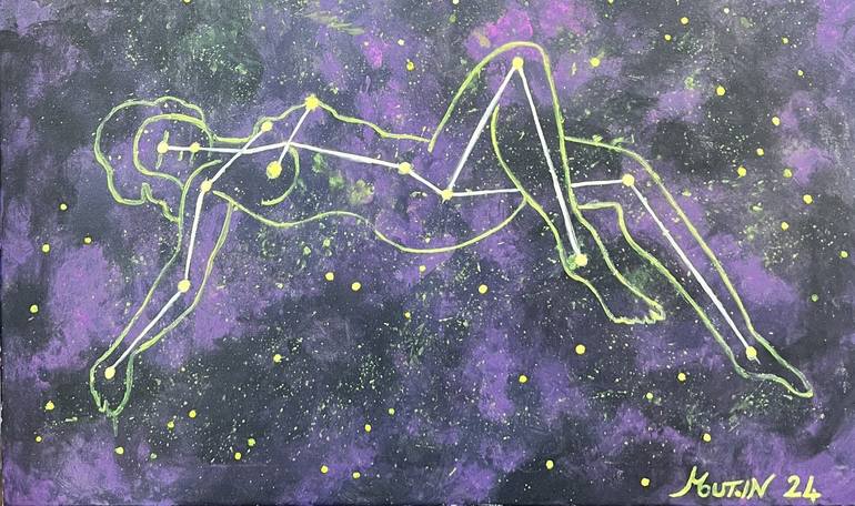 Original Figurative Outer Space Painting by Bernard Moutin