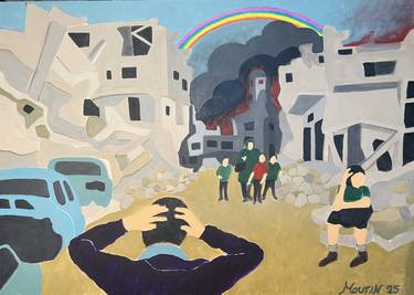 Original Figurative Politics Painting by Bernard Moutin