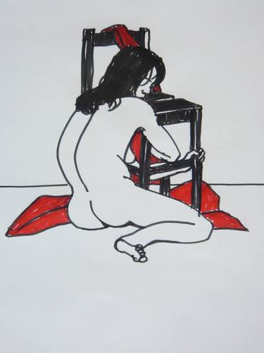 Original Pop Art Nude Drawings by Bernard Moutin