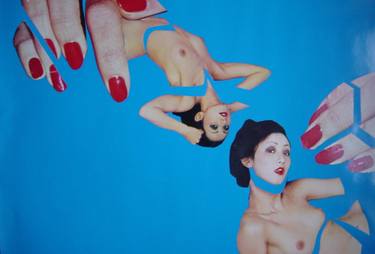 Original Surrealism Erotic Collage by Bernard Moutin