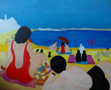 Original Pop Art Beach Paintings by Bernard Moutin