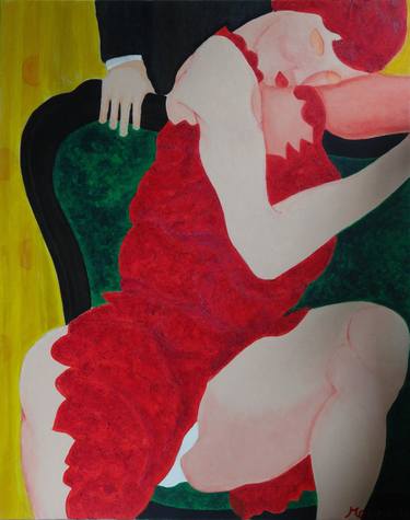Original Art Deco Erotic Paintings by Bernard Moutin