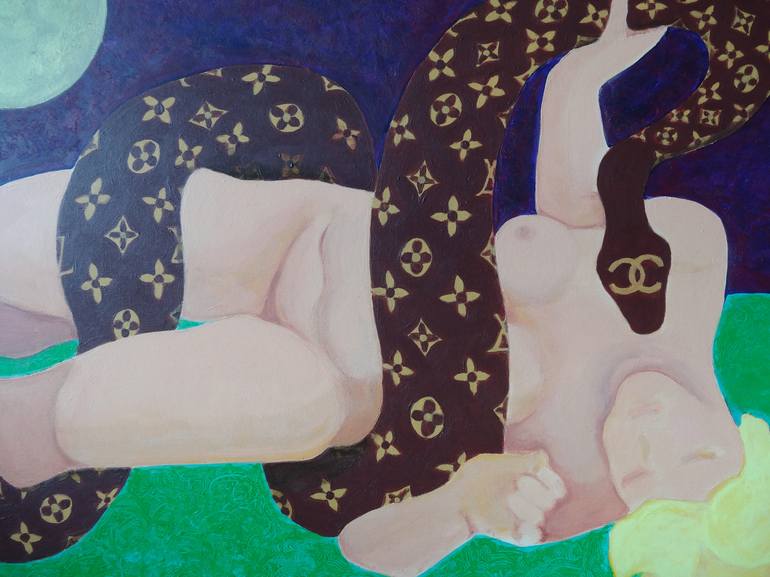 Original Conceptual Nude Painting by Bernard Moutin