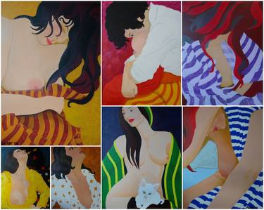 Original Modern Nude Paintings by Bernard Moutin