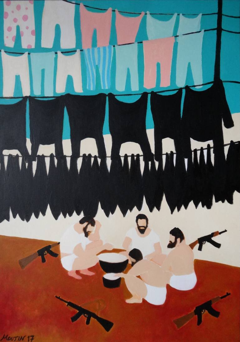 Original Conceptual Politics Painting by Bernard Moutin