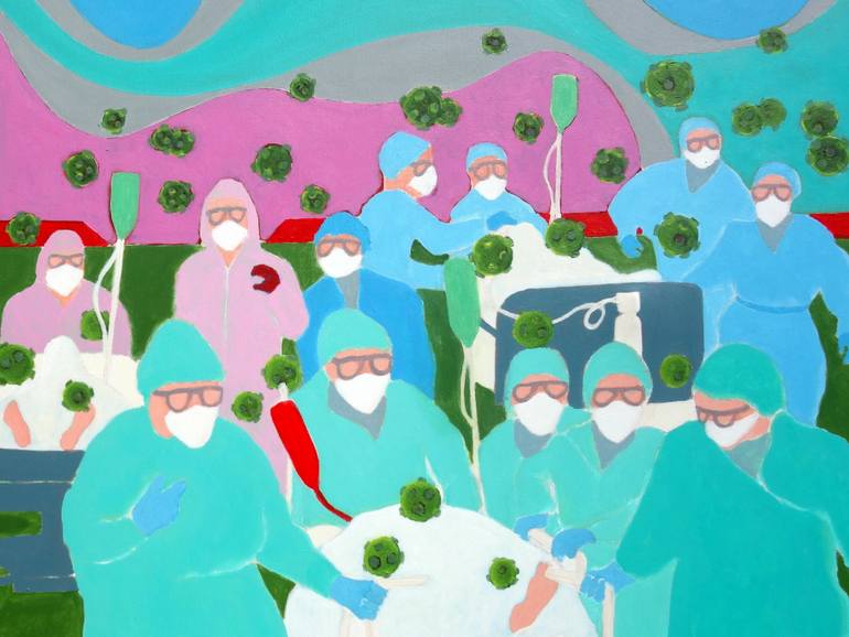Original Conceptual People Painting by Bernard Moutin