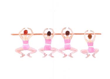 Young Ballet Class Watercolor painting thumb