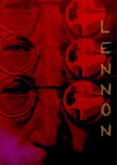 Red Lennon Annotated Print from the original oil thumb