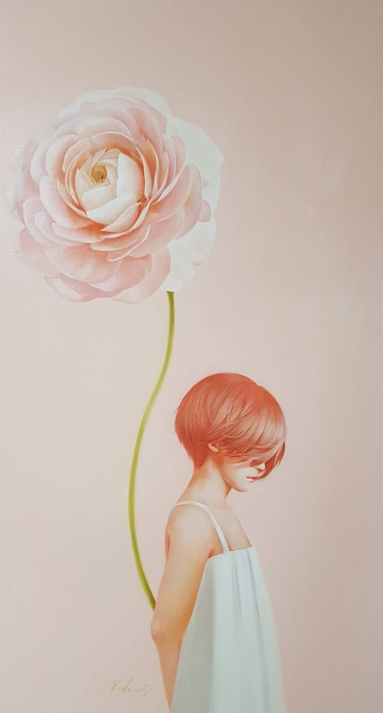 Original Fine Art Floral Painting by Hye-jeon Kim