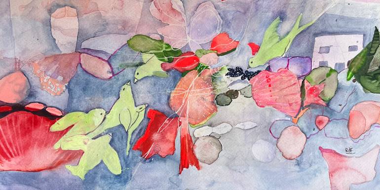 Original Animal Painting by Rebecca De Figueiredo | Impressionism Art on Paper | The top of the tree