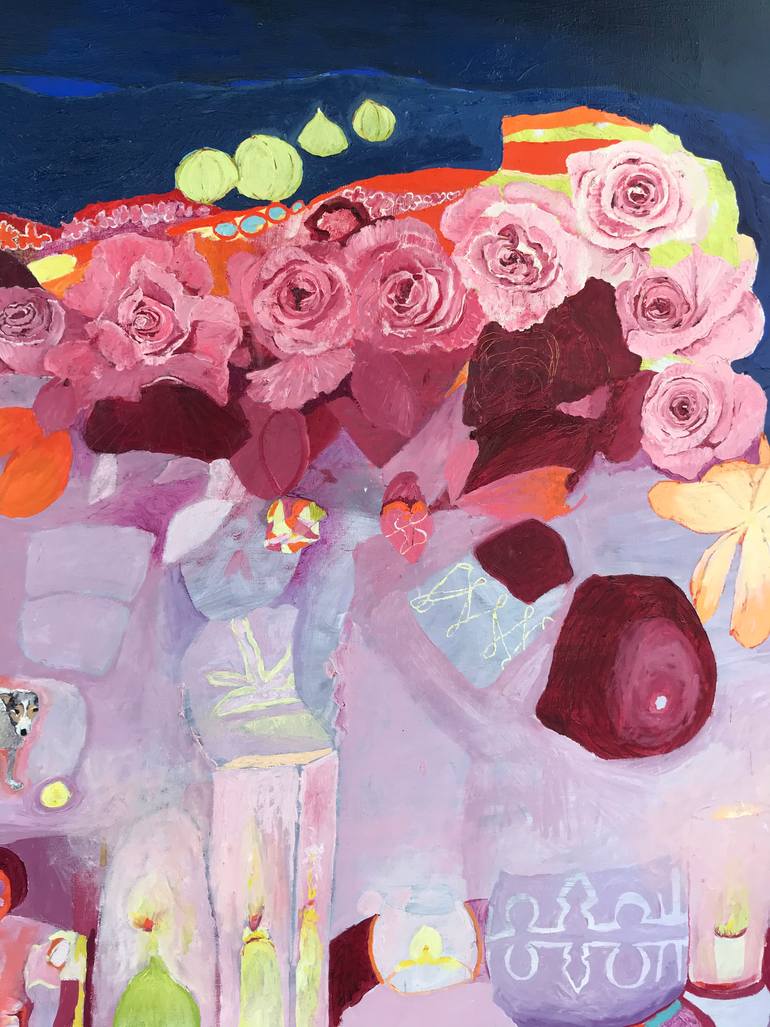Original Conceptual Floral Painting by Rebecca De Figueiredo